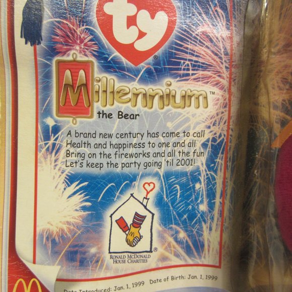 VTG 2000 TY TEENE BEANIE BABY MCDONALD'S MILLENIUM THE BEAR - Picture 2 of 8